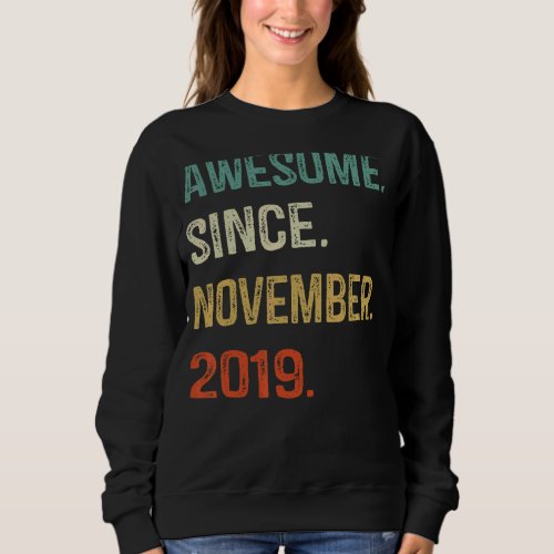 Awesome Since October 2019 3rd Birthday 3 Years Ol Sweatshirt