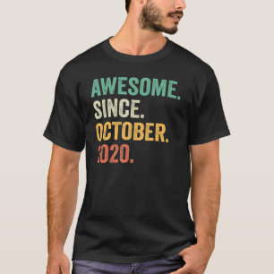 Awesome Since October 2020 2nd Birthday  2 Years O T-Shirt