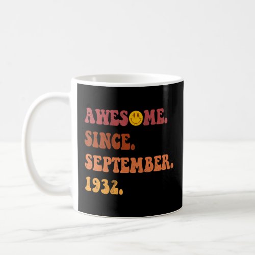 Awesome Since September 1932 Retro Groovy 90 Year  Coffee Mug