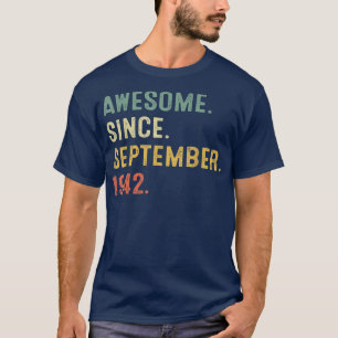 Awesome Since September 1942 80th Birthday Gift 80 T-Shirt