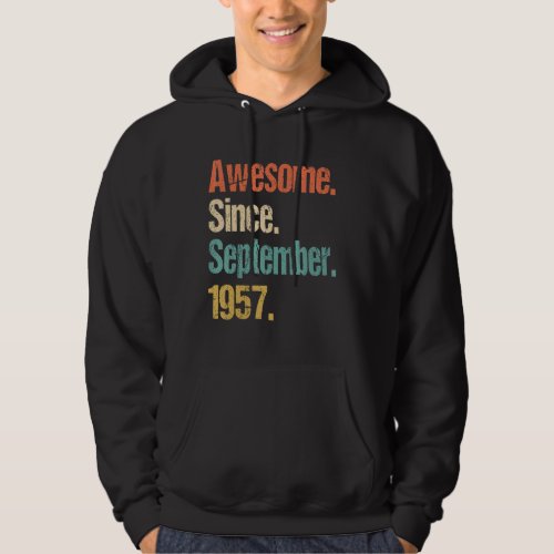 Awesome Since September 1957 65th Birthday Vintage Hoodie
