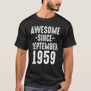 Awesome Since September 1959 Dad Mom 63rd Birthday T-Shirt