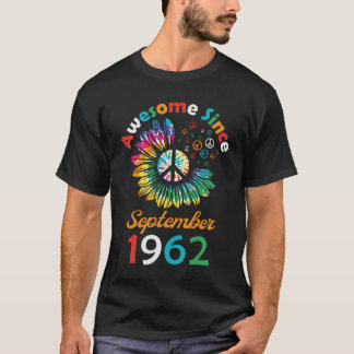 Awesome Since September 1962 Funny Birthday Saying T-Shirt