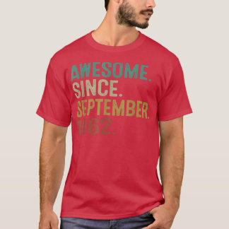 Awesome Since September 1962 Vintage 60th Birthday T-Shirt