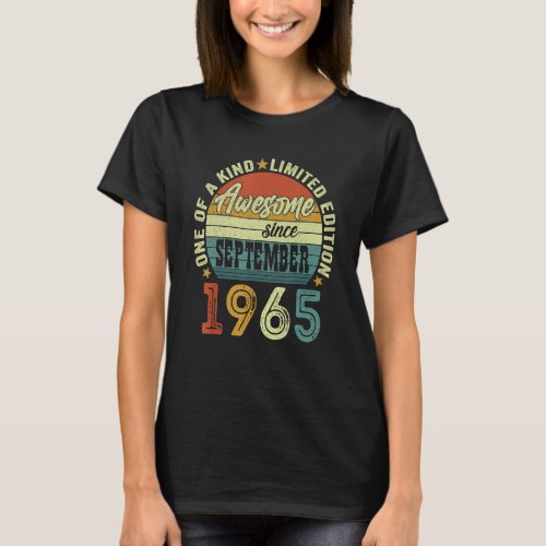 Awesome Since September 1965 57 Years Old 57th Bir T_Shirt