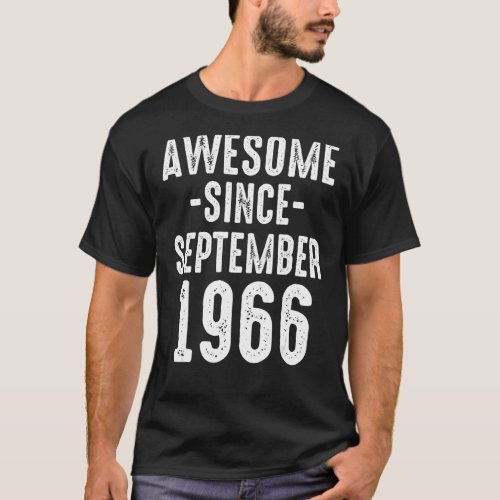 Awesome Since September 1966 Dad Mom 56th Birthday T_Shirt