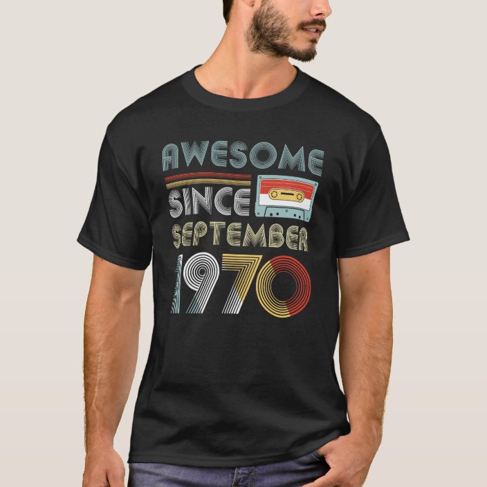 50th Birthday Gift for Him 50th Birthday Gift for Dad 50 Years of Awesome Since 1970 T-Shirt Retro 50th Birthday Unisex T-Shirt