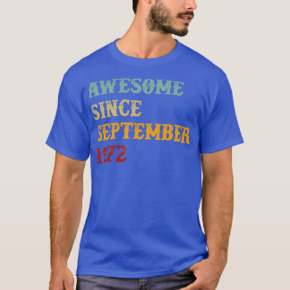 Awesome Since September 1972 Retro Text T-Shirt