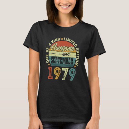 Awesome Since September 1979 43 Years Old 43rd Bir T_Shirt