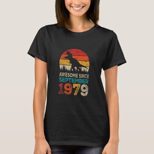 Awesome Since September 1979 43rd Birthday Boy Din T_Shirt