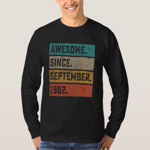 Awesome Since September 1982 Vintage 40th Birthday T_Shirt