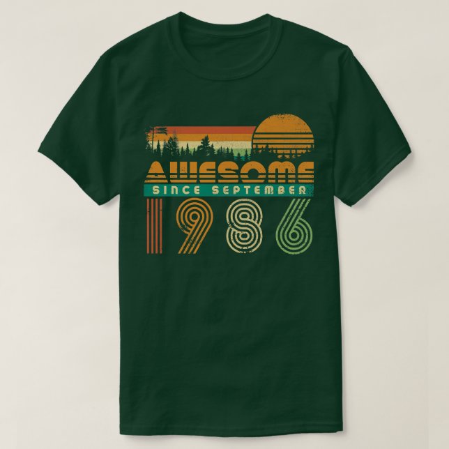 Awesome Since September 1986 Birthday for Husband  T-Shirt (Design Front)