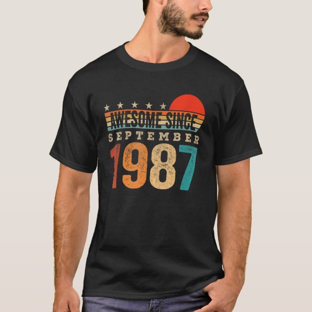 Awesome Since September 1987 35th Birthday 35 Year T-Shirt (Front)