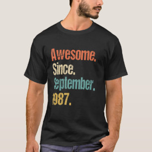 Awesome Since September 1987 35th Birthday Vintage T-Shirt