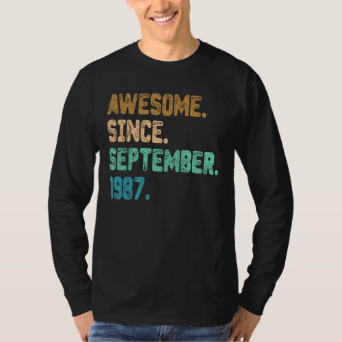 Awesome Since September 1987 Vintage 35th Birthday T_Shirt