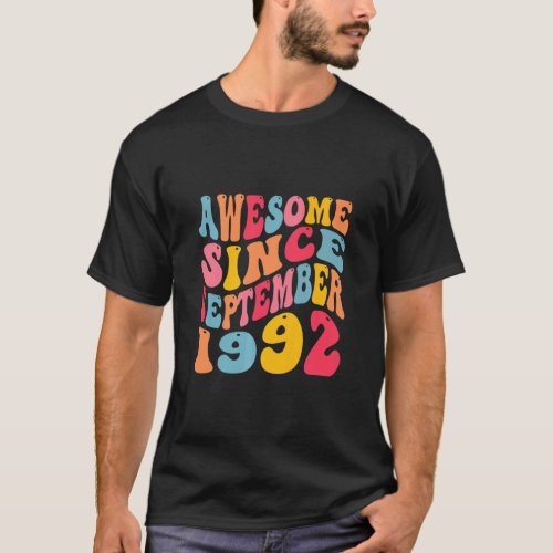 Awesome Since September 1992 30 Years Retro 30th B T_Shirt