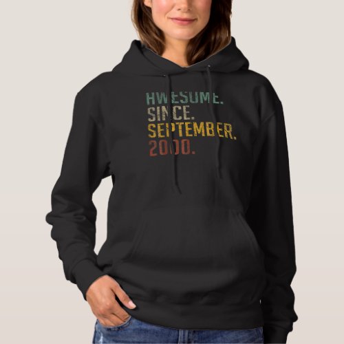 Awesome Since September 2000 22nd Birthday 22 Year Hoodie