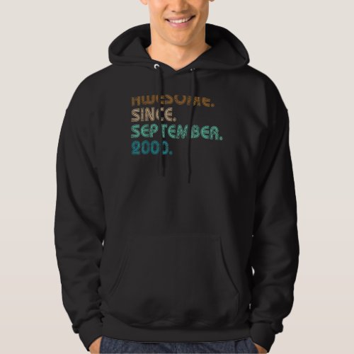 Awesome Since September 2000 22nd Birthday 22 Year Hoodie