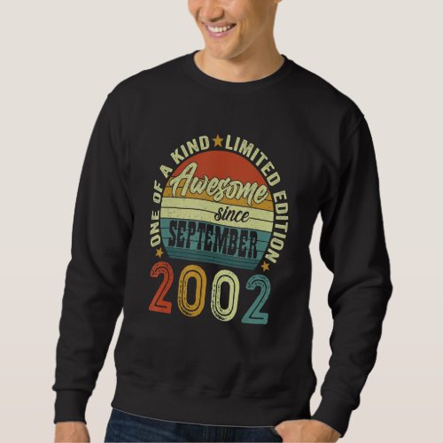 Awesome Since September 2002 20 Years Old 20th Bir Sweatshirt