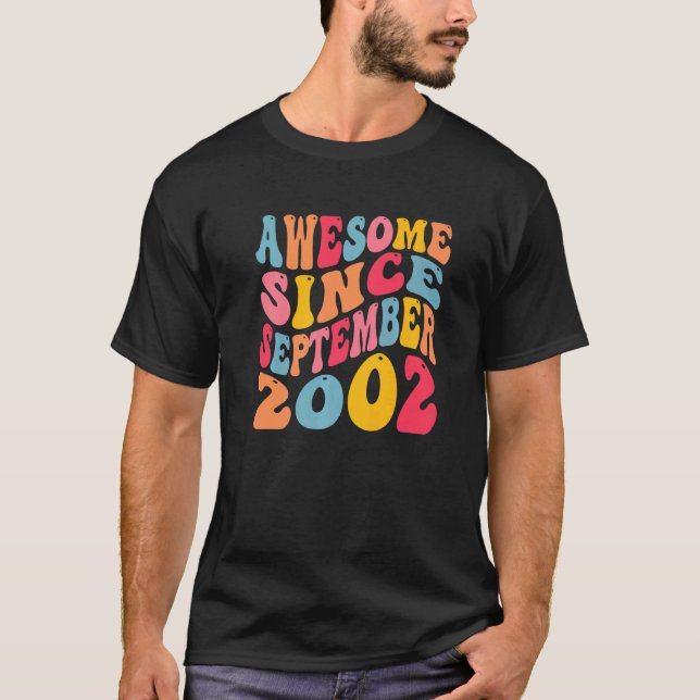 Awesome Since September 2002 20 Years Retro 20th B T-Shirt (Front)