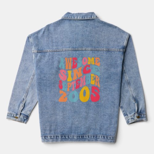 Awesome Since September 2005 17 Years Retro 17th B Denim Jacket