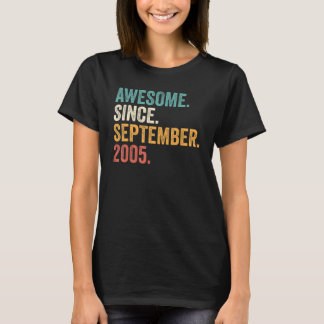 Awesome Since September 2005 17th Birthday 17 Yea T-Shirt