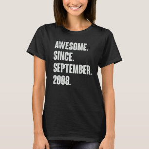 Awesome Since September 2008 14 Year Old 14th Birt T-Shirt