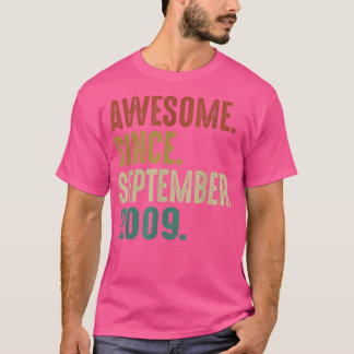 Awesome Since September 2009 Vintage 13th Birthday T-Shirt