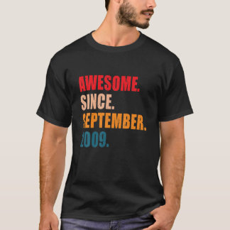 Awesome Since September 2009 Vintage Personalized T-Shirt