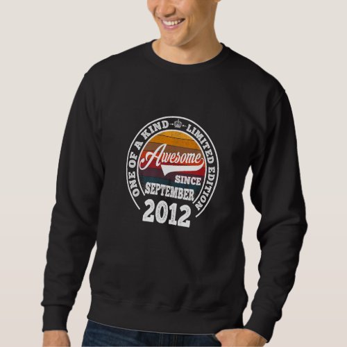 Awesome Since September 2012 10th Birthday 10 Year Sweatshirt