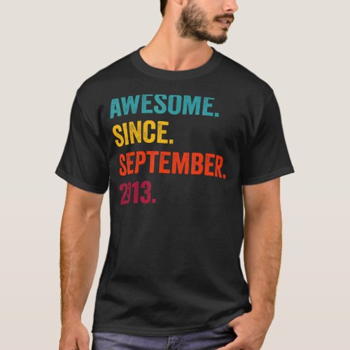 Awesome Since September 2013 9th Birthday  9 Years T_Shirt