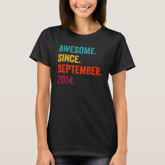 Awesome Since September 2014 8th Birthday  8 Years T-Shirt