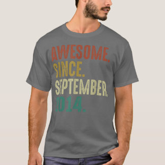 Awesome Since September 2014 Vintage 8th Birthday T-Shirt