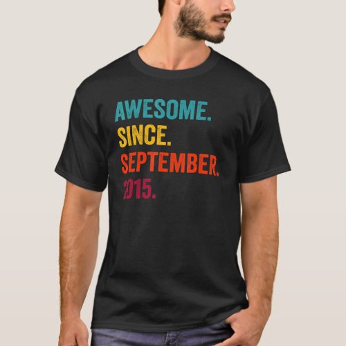 Awesome Since September 2015 7th Birthday  7 Years T_Shirt