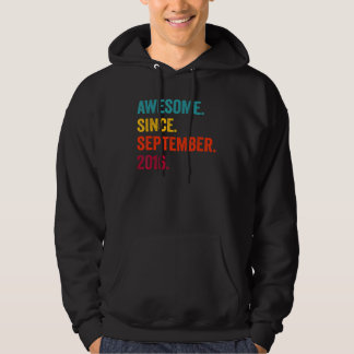 Awesome Since September 2016 6th Birthday 6 Years Hoodie