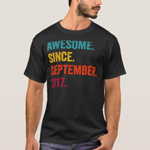 Awesome Since September 2017 5th Birthday  5 Years T_Shirt