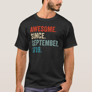 Awesome Since September 2019 3rd Birthday 3 Years T-Shirt