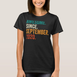 Awesome Since September 2020 2nd Birthday  2 Years T-Shirt