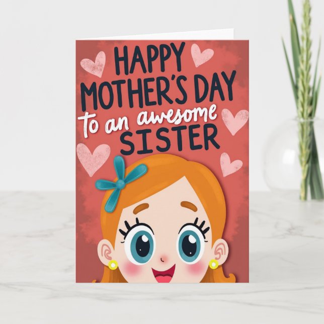 Awesome Sister Mothers Day Card (Front)
