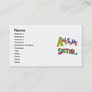 Awesome Sister T-shirts and Gifts Business Card
