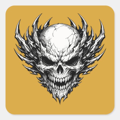 Awesome Skeleton Square Sticker