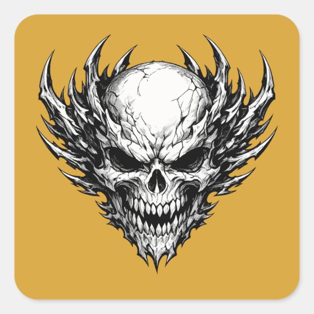 Awesome Skeleton Square Sticker (Front)