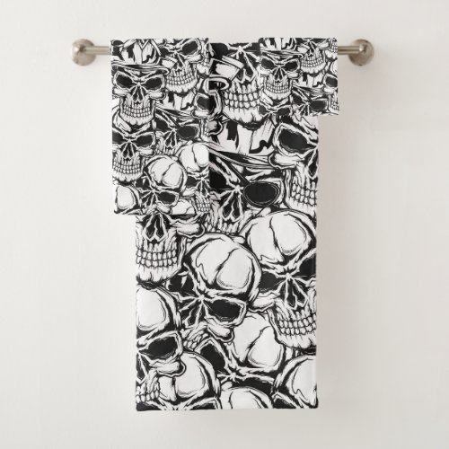Awesome Skull Pattern Bath Towel Set