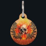 Awesome skull pet tag<br><div class="desc">Awesome skull with wonderful roses and wings skull, head, skeleton, bones, roses, bloom, blossom, booming, wings, crosses, creepy, </div>