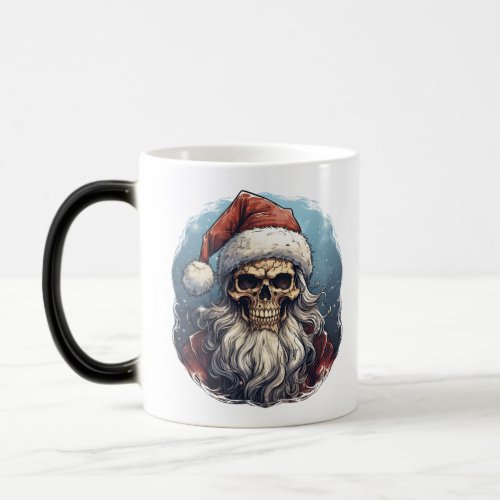 Awesome Skull Wearing Red Santa Hat Christmas Magic Mug
