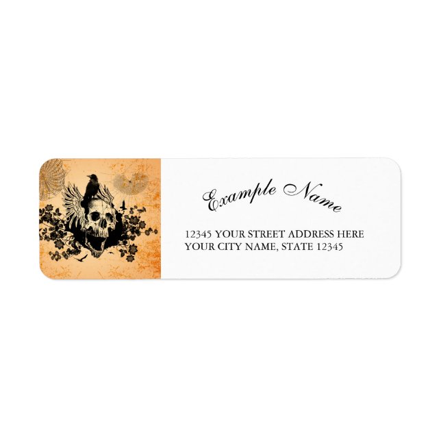 Awesome skull with wings and crow label (Front)