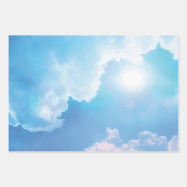 Awesome Sky & Clouds Pattern Wrapping Paper Sheets (Front)
