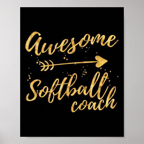 Awesome Softball Coach Birthday Gifts S For Women  Poster