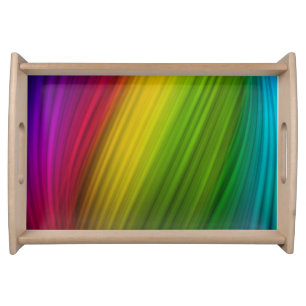 Awesome Spectrum of Rainbow Colors Serving Tray