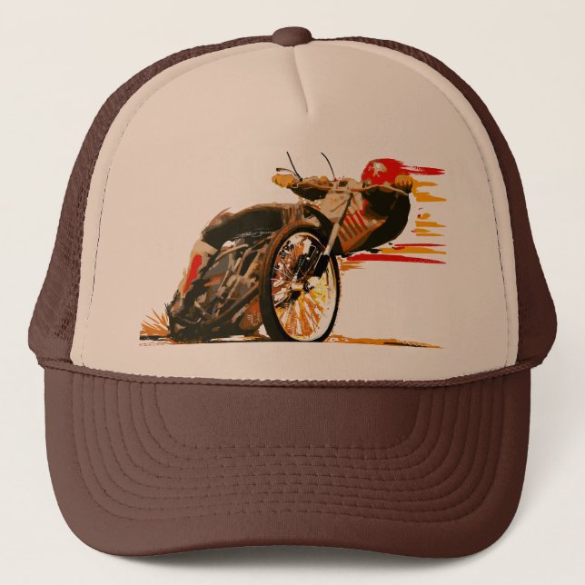 Awesome Speedway Motorcycle Clothing Trucker Hat (Front)